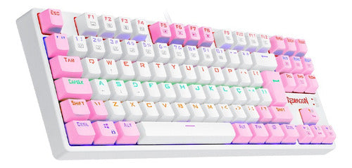 Teclado Gamer Redragon Daksa Branco/rosa - Switch Marrom