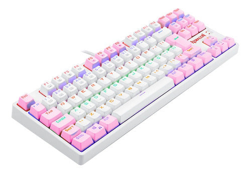 Teclado Gamer Redragon Daksa Branco/rosa - Switch Marrom