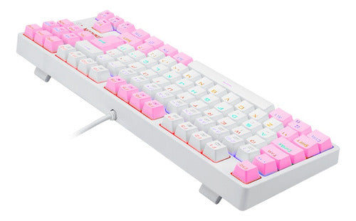 Teclado Gamer Redragon Daksa Branco/rosa - Switch Marrom