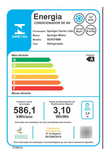 Ar Condicionado De Janela Springer Midea 7.500 Btus Frio220v